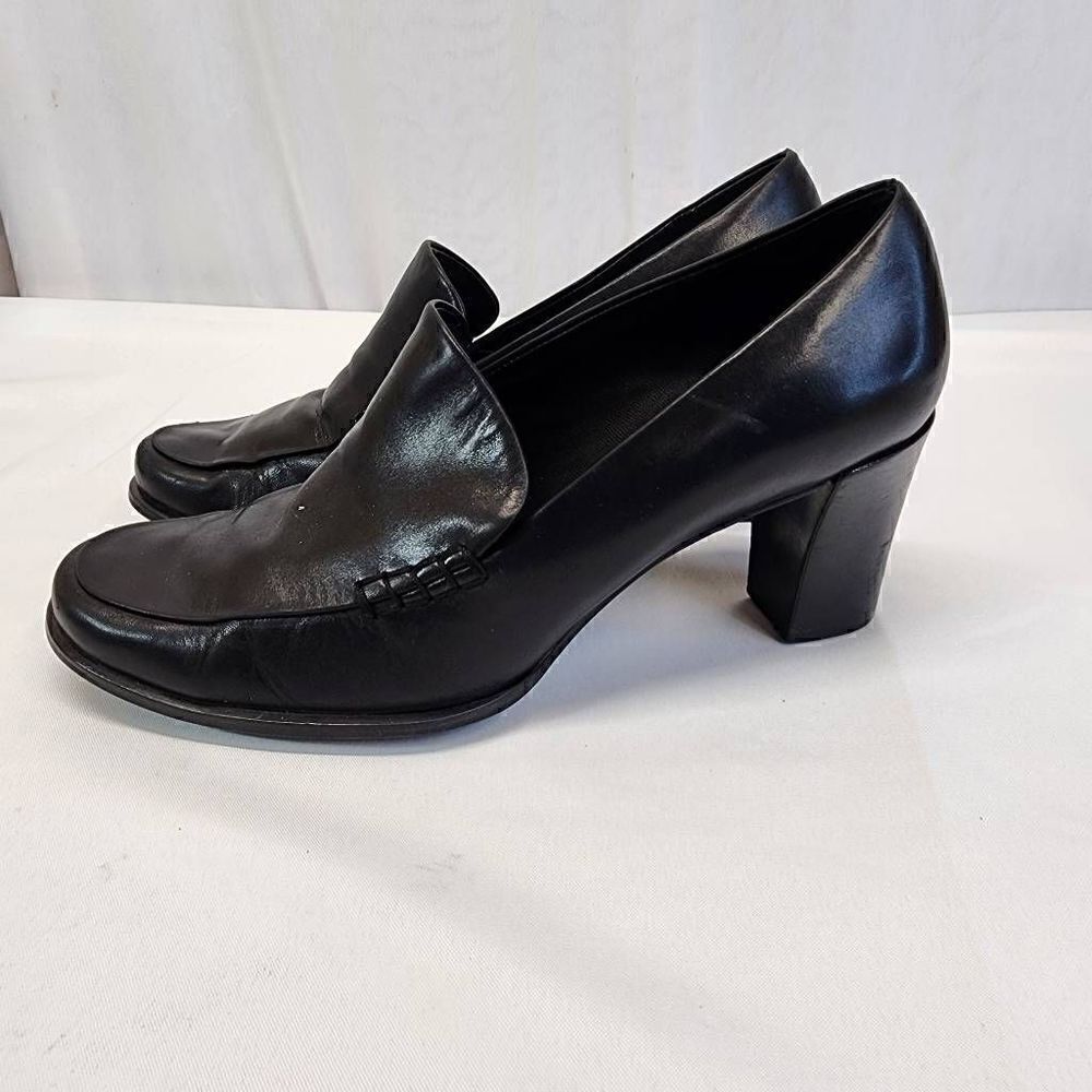 Franco Sarto Womens Nolan Tailored Loafers Black Heels Size 9.5 - Picture 4 of 10
